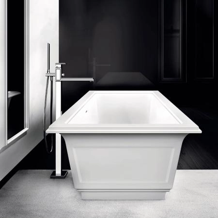 Gessi Eleganza Ванна отдельностоящая 180х85см, со сливом-переливом, цвет: матовый белый