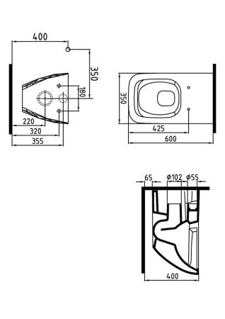 Унитаз Bien Kristal безободковый подвесной KRKA060N1VP0W3000