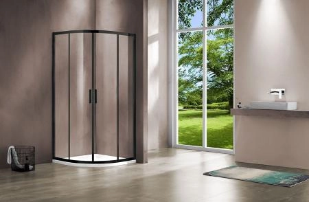 Душевой уголок Vincea Garda VSQ-1G900CLB, 900*900, черный, стекло прозрачное