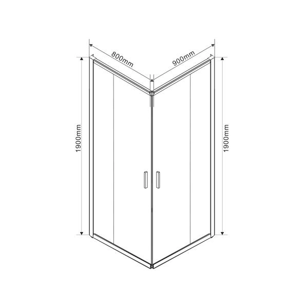 Душевой уголок Vincea Garda VSS-1G8090CGB, 900*800, черный, стекло тонированное