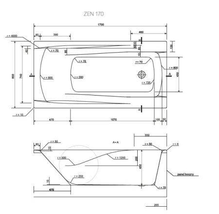 Ванна Cersanit ZEN WP-ZEN*170 170x85 см