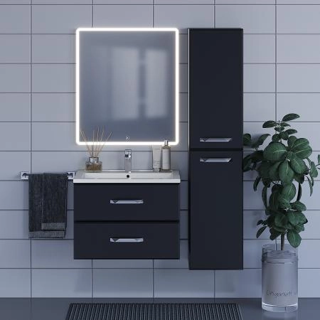 Тумба под раковину для ванной Uperwood Foster 70 см, подвесная, черная