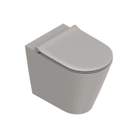 Catalano Zero Унитаз напольный 55x35см, безободковый, смыв Tornado, покрытие Twinglaze+, цвет: Tortora Satinato