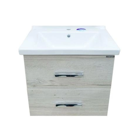 Тумба с раковиной Comforty Парма-60 дуб дымчатый с раковиной Миранда 60