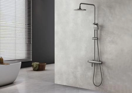 Душевая система Lemark Bronx LM3772GM для ванны термостат , графит