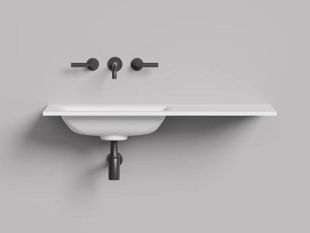 Раковина Salini ONDA FLOW SQUARE S-Stone матовая 200x70 1402206MN столешница без отв.смесителя