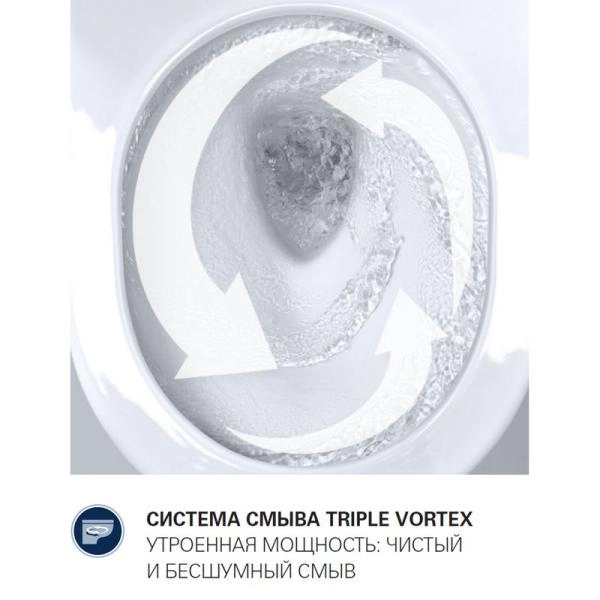 Унитаз (чаша) Grohe Bau Ceramic 39349000 под бачок безободковый напольный, горизонтальный выпуск