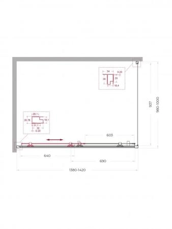 Душевой уголок BelBagno UNO-195 100x80 матовое стекло 5 мм профиль хром UNO-195-AH-1-100/80-P-Cr