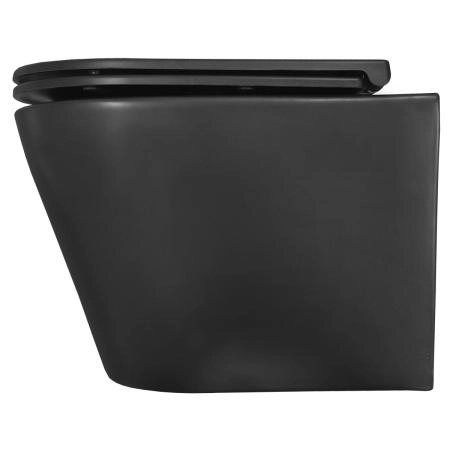 Унитаз подвесной AzarioTeramo 515х355х365 безободковый с сиденьем микролифт, черный матовый (AZ -053E-R-MB)