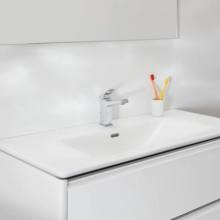 Laufen Palace Комплект мебели 1000х450х545 мм., с раковиной Slim, 2 ящика, органайзер для ящика, ручка анодированный алюминий, подвесной, цвет: белый глянцевый