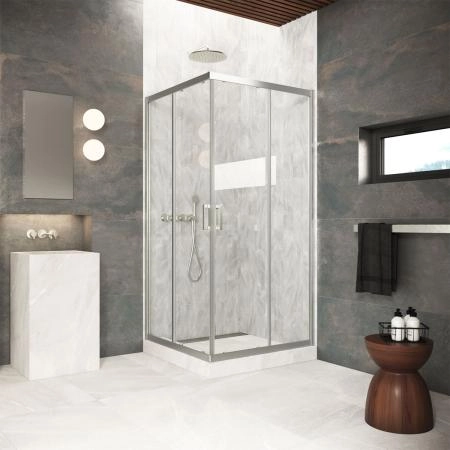 Душевой уголок Vegas-glass ZA Protec 70 04 01  профиль никель  стекло прозрачное