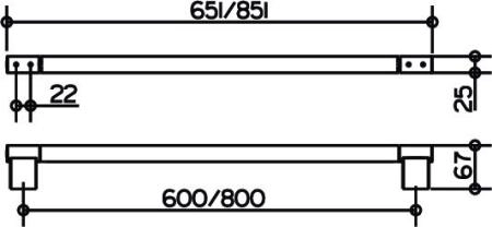 Полотенцедержатель Keuco Plan 14901010800 хром 851 мм