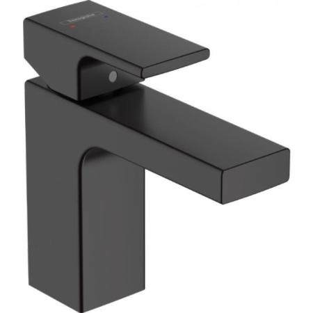 Смеситель Hansgrohe 71561670 Vernis Shape для раковины 95 мм, со сливным гарнитуром черный матовый