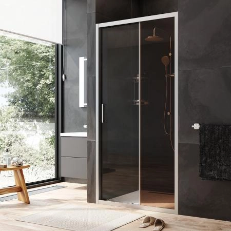 Дверь душевая в нишу AM.PM Gem W90G-100-1-195MBr прозрачное, бронзовое; профиль хром матовый