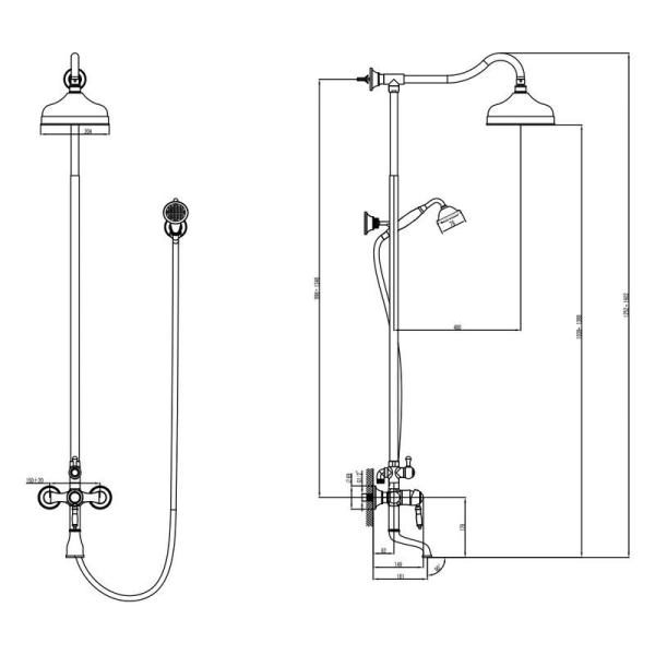 Душевая система Lemark Villa LM4862C для ванны и душа , хром