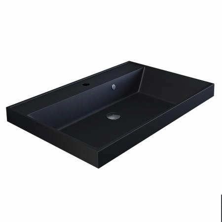 Раковина кварцевая Uperwood Classic Quartz 70 см, черная матовая, космос