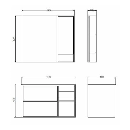 Зеркало шкаф Comforty Гамбург-90 дуб сонома