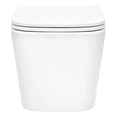 TECEspring S Комплект: Унитаз подвесной Regular, безободковый, смыв Torando flush, сиденье Slim с микролифтом и быстрым снятием, цвет: белый
