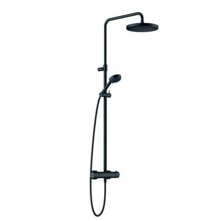 Душевая система KLUDI LOGO DUAL SHOWER SYSTEM 6808239-00 с термостатом черный мат