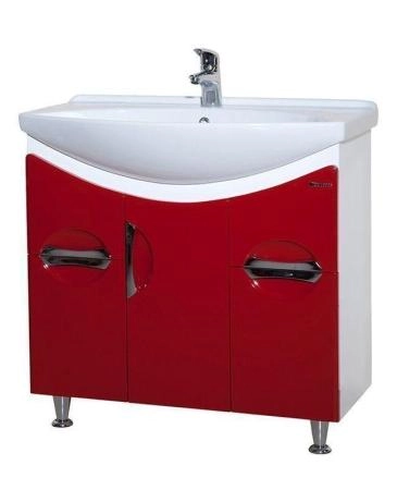 Тумба под раковину Bellezza Лагуна 85 напольная с 2 ящ. красная