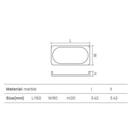 Dea Design Marble Мыльница настольная, 16х8хh2cм., из мрамора, цвет: Travertine