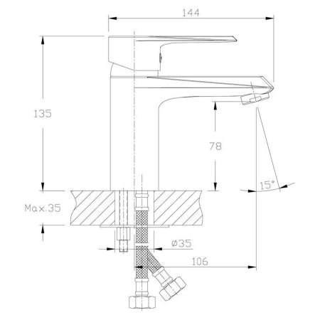 Смеситель Rossinka RS28-11 для раковины