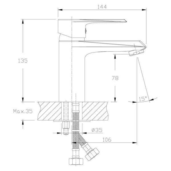 Смеситель Rossinka RS28-11 для раковины