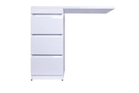Тумба напольная Style Line Даллас 100 (3 ящ.) Люкс белая, PLUS