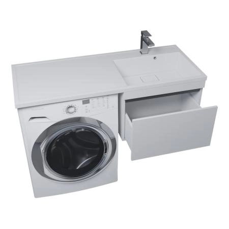 Тумба под стиральную машину Uperwood Magenta, 50 см, подвесная, белая/графит, выдвижной ящик