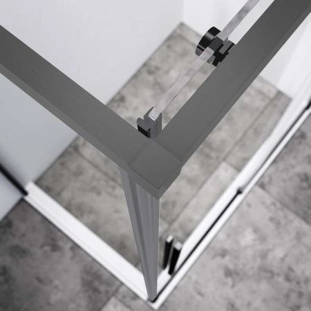 Душевой уголок Vincea Slim-N VSR-4SN8011CLGM, 1100*800, вороненая сталь, стекло прозрачное