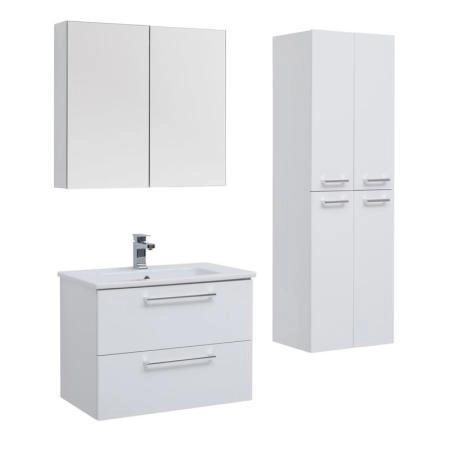 Тумба Dreja GIO 80 см под умывальник белый глянец, подвесная