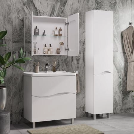 Шкаф зеркальный Volna 70 белый глянец