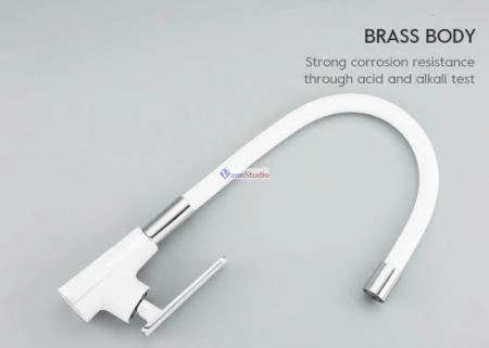 Смеситель для кухни Frap F4458 черный белый