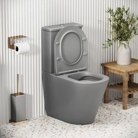 Унитаз Grossman GR-4480GLMS Color (620*365*810) СВЕТЛО-СЕРЫЙ МАТОВЫЙ напольный Безободковыйс