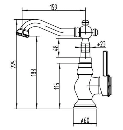 Смеситель для раковины Zorg Antic (A 309U-SL) серебро