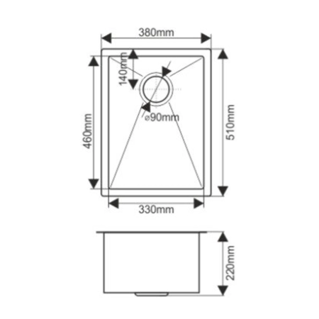 Мойка Melana ProfLine D5138HB 51x38 1,2/220 сатин графит врезная прямоугольная