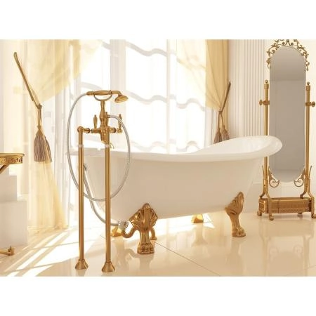 Ванна AquaStone Скарлет ножки бронза 170х80 иск. камень