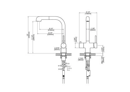 Смеситель для кухни с подключением фильтра и выдвижной лейкой Timo Saona 2346/00FL хром