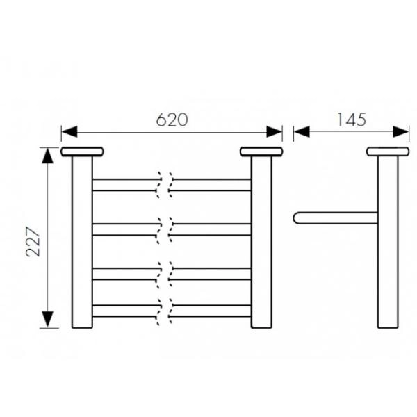 Полка для полотенец с держателем KAISER (KH-4709) бронза