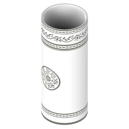 THG MARQUISE BLANC DECOR PLATINE Ваза керамическая, настольная, декор платина, цвет: белый