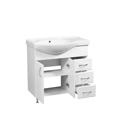 Тумба под умывальник Stella Polar Концепт 80, 3 ящ., Коралл 83, правая