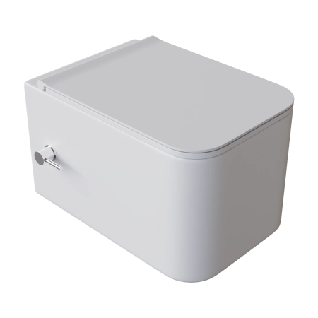 унитаз подвесной Boheme с функцией биде, Mane Белый матовый с крышкой 970-SET-2-MW