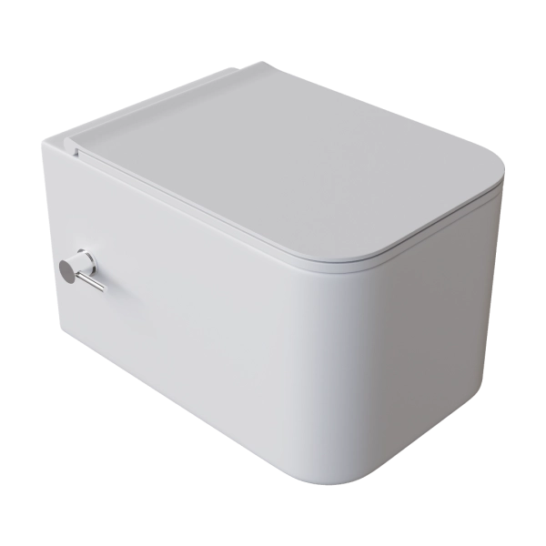 унитаз подвесной Boheme с функцией биде, Mane Белый матовый с крышкой 970-SET-2-MW