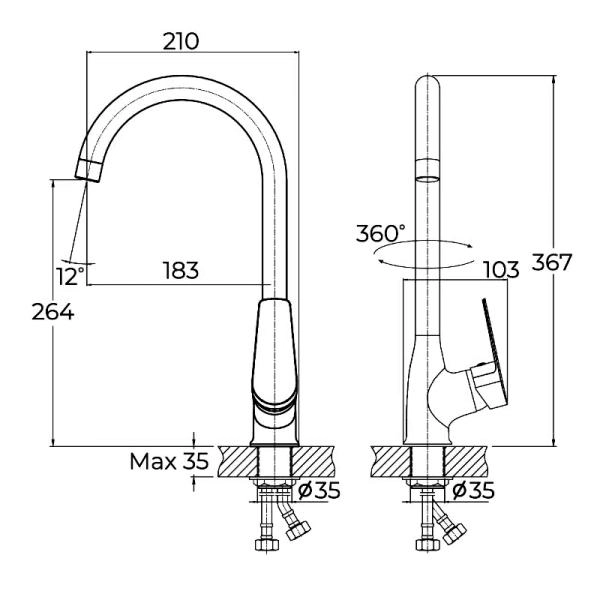 Смеситель KNOTLOR ECOFLOW KN-11, хром
