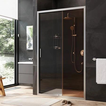 Дверь душевая в нишу AM.PM Gem W90G-120-1-195MBr прозрачное, бронзовое; профиль хром матовый