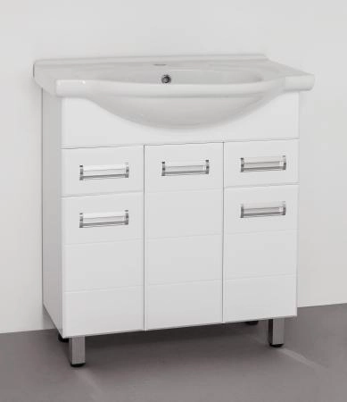 Тумба под раковину Style Line Elfante Ирис 75 (2 ящ.) напольная с ящиками, белая