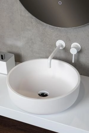 Раковина Boheme LV204 Corian white 41,5*14см 819-W