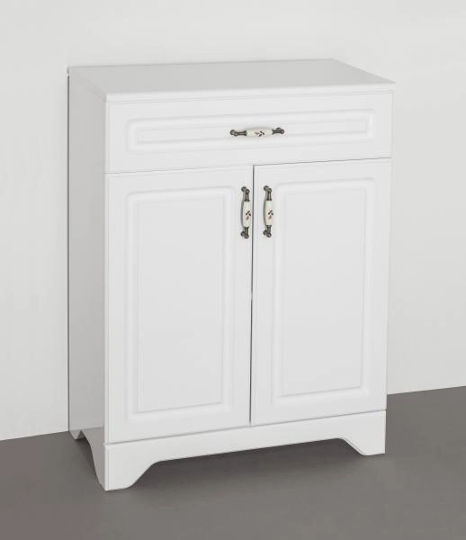 Комод для ванной Style Line Elfante Олеандр-2 60 (1 ящ.), белый напольный с дверками