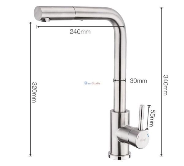 Смеситель для кухни Frap F60899 выдвижной излив сатин