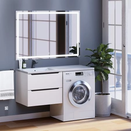 Тумба под стиральную машину Uperwood Tanos 60 см, подвесная, белый/графит